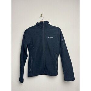 Columbia Womens Full Zip Jacket Size XS Petite Fleece Black Basic Mount Cannon